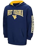 West Virginia Mountaineers NCAAエンドゾーン」プルオーバーフード付きユースネイビースウェットシャツ