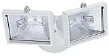 Lithonia Lighting OFTM 300Q 120 LP WH M6 Mini Twin-Head Flood Light 150-Watt Double Ended Quartz Hal