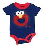 Elmo Face Sesame Street漫画赤ちゃんクリーパーロンパースSnapsuit カラー: ブルー