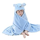 Ovonni ベビーバスローブ お風呂上り 激カワバスローブ 子供用 ふわふわ心地 記念撮影、百日撮影にも適用 出産祝い 贈り物 (ブルーこいぬ)
