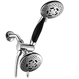HotelSpa European Designerコレクション36-setting ultra-luxury 3 Wayクロム面シャワーヘッド/ハンドヘルドシャワーコンボ、soft-gripゴムダイ
