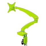 eモンズ モニターアーム 【 DLB513 グリーン 】 1画面 シングル 10～27インチ 耐荷重5kg クランプ式 VESA規格 USB3.0ポート マイク端子 オーディオ端子 各種ケーブル付属