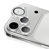 RanBluu カメラフィルム iPhone 17 Pro/17 Pro Max対応 レンズフィルム アイフォン 17 プロ/17 プロ マックス 用 キラキラ ラインストーン付き レンズ カメラカバー レンズプロテクター アルミ合金 & 9H強化ガラス製 独立型 露出オーバー防止 高透過率 耐衝撃 キズ防止 カメラ保護フィルム iPhone 17 pro/17 pro max 用 シルバー