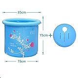 インフレータブルバスタブ肥厚プラスチック折りたたみシンプルな世帯の子供の大人の浴室のバスタブの浴槽バスのバレルのバスタブ ( カラー から゜ : 青 , サイズ さいず : 85*75*75CM )