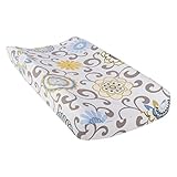 Trend Lab Waverly Baby Pom Pom Spa Changing Pad Cover Blue/Cream/Green/Gray [並行輸入品]