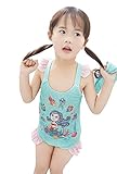 [FERE8890] 女の子 ベビー 連体水着 フレア 女の子 ベビー ベビー用 キュート お姫様 水泳 タンキニ 蝶結び 夏 スポーツ水着 キッズ スイムキャップ付き ブルー 6# 適合身長100〜