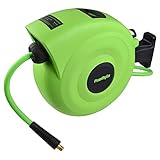 PowRyte 500015 Elite Retractable Air Hose Reel with 3/8-Inch by 50-Feet Hybrid Hose [並行輸入品]