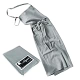 [anyasun] エプロン 首掛け リネン カフェ風 シンプル おしゃれ ナチュラル 北欧 無地 おしりが隠れる ポケット付き 男女兼用