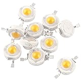 LEDエミッタ，SODIAL(R) 10ピースハイパワー2ピン3WウォームホワイトLEDビーズエミッタ100,110Lm