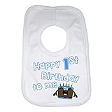 Baby Bib Happy First Birthday To Me - Boy by 2Personal