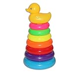 DazzlingおもちゃLarge Sturdy Duck Toy withスタッカブルカラフルなリング、Perfect幼児用おもちゃ