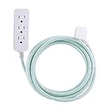 Cordinate Designer 3-Outlet Extension Cord with Surge Protection Mint Braided D?cor Fabric Cord 10 f