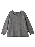 Angeliebe エンジェリーベ マタニティ トップス 日本製 授乳 しやすい バック ふらし ラウンド ネック ニット 産前 産後 授乳服 セーター フリー ミディアム 杢 グレー