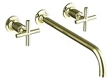 KOHLER K-T14416-3-AF Purist Two-Handle Wall-Mount Lavatory Faucet Trim with 12", 90-Degree Angle Spo