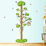Cartoon Animals Height Measurement Wall Stickers Growth Chart Removable Wall Decals Home Decor PVC A
