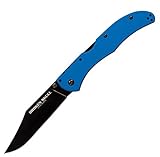 SKBファミリブルーg10ハンドル、ブラックプレーンW /クリップスチール折りたたみ