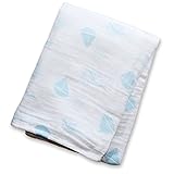Lulujo Baby Muslin Cotton Swaddling Blanket, Sweet Sail Boat, 47" x 47"