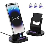 SIKAI CASE マグネット 充電スタンド Type C チャージャードック 着脱式 磁気端子付 最大240W出力対応 5A急速 充電ステーション For iPhone 16シリーズ、Xiaomi POCO X7/M7、Nexus 6P/5X、OnePlus 3T/3/2、その他のUSB-Cデバイスに対応 置き型 (端子3枚入り)