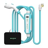 EG evgoer ポータブル電気自動車充電器 レベル2 & レベル1,40A 110V-240V EV 家庭用充電ステーション 12/16/24/32A/40A 調節可能な充電アダプター 30フィートケーブル SAE J1772 EVsに対応