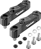 Kaedear(カエディア) バイク ミラーアダプター オフセット ミラーライザー アルミニウム合金 M8×1.25 正ネジ 2個入り ボルトM8×20×1.25正ネジ×2本/逆ネジ×1本 オフセットアダプター KDR-UHR1-408R (ブラック, M8正)