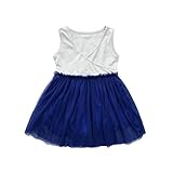 歌を愛する　2018夏　ドレス　女の子　ふわふわドレス　高品質　無袖　ドレス　かわいい　丸首　ジッパー　ワンピース　エレガント　プリンセスドレス2～8歳 (8歳, ブルー)