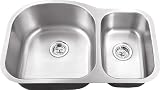 Schon SC703018 Undermount 18-Gauge 70/30 Sink 31 1/2-Inch by 20 1/2-Inch Kitchen Sink, Stainless Ste