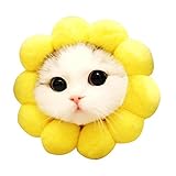 YideaHome 犬猫用コスプレ帽子 ヒマワリのかぶりもの 30～35CM犬猫用 変身 ウィッグ ふわふわ ペットコスプレキャップ 猫被り物 猫の帽子 おしゃれ 着脱簡単 クリスマス ペット用品