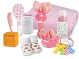 Stephan Baby Boo Bunnie Rattle and Swaddle Blanket Soothe and Amuse Gift Set, Pink by Stephan Baby [