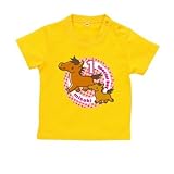 BabyChips お馬の親子(ピンク)(名入れ半袖ベビーTシャツ) 90 デイジー