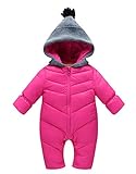 Aivtalk冬ベビー男の子の女の子の一体型ケーブルフードダウンスノーウェアジャンプスーツ US サイズ: S カラー: ピンク