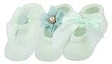EOZY ベビー ソックス 赤ちゃん用 ルームシューズ 滑り止め付 女の子 男の子 ルームソックス 出産祝い 花飾り 3足セット S グリーン