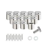 RuoFeng ステンレススチールウォールマウントガラススタンドオフホルダーネジネイル広告釘12個 12x30mm