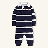 【並行輸入】RALPH LAUREN(ラルフローレン) ベビー男の子 長袖ラガーロンパース 12ｍ（75～80サイズ）