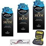SKYN 潤滑ゼリー増量タイプ 痛み緩和 Extra Lubコンドーム 10個 ×3箱 【ケース＆ローションセット】