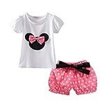 Mud Kingdomガールズ　蝶結び　つき　ｔシャツ　ドット柄　ピンク　ショットパンツ　２点上下セット　子供服　夏　80