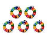 【国連本部公式最新仕様/インボイス制度対応】SDGs バッジ 25mm銀色丸み仕上げ【5個】SDGsバッチ ピンバッチ SDGs 帽子 バッグにも最適 かわいい 留め具15個付き