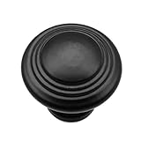 Iron Valley – 1 – 1 / 8 "溝Decoキャビネットノブ – Solid Cast Iron ( 10個パック)