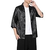 [vigerkar] 父の日 誕生日 バレンタインデー 人気 夏服 メンズ 和式カーディガン 七分袖 カーディガン 羽織 和風 部屋着 夏服