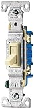 Eaton 1301-7A-SP 15-Amp 120-volt Standard Grade Single Pole Toggle Switch with Push and Side Wiring,