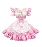 [Sharphon] メイド服 ピンク コスプレ ロリータ 可愛い セクシー 双子メイド ショート丈 大きいサイズ 透けない 蝶結ぶ 猫爪 大人可愛い 秋葉原メイド 人気 制服コスプレ コスプレ衣装 男ウケ REI408