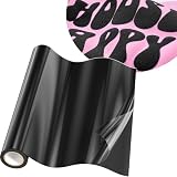 3Dパフ アイロンプリントシート 熱転写ラバーシート JAVIGA PU素材 DIY用 約25.4×91.44cm Tシャツ 布 綿 ポリエステルに適応 洗濯可能（ブラック）, HR-PF-BK-C3