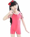 Piulou 子供服 水着 帽子付き 2点セット 男児 水着 男の子 女の子 キッズ水着 紫外線カット ラッシュガード レッド