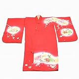 着物ひととき 七五三 3歳 女の子 着物 赤 桜 ii3228a05 中古