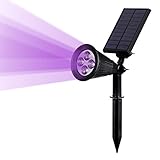 T-SUN ソーラーライト 4LED ガーデンライト パープル スポットライト 省エネ 屋外用充電式 防水加工 暗くなると自動点灯 FCC認証取得 玄関先 芝生 階段 庭など対応 LED照明 (パープ