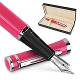 Wordsworth & Black Fountain Pen Set, Medium Nib, Includes 6 Ink Cartridges and Ink Refill Converter, Gift Case, Journaling, Calligraphy, Smooth Writing Pens