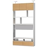 壁面テレビボード キャビネット オープンラック 突っ張りラック スリムラック ラック 棚 壁面収納 転倒防止 リビング 木製 日本製 国産 幅120cm LVA-2412TV