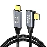 USB type C ケーブル L字 2M タイプc 充電 USB3.1 Gen2(10Gbps) 100W PD急速充電 4K / 60Hz映像出力 ナイロン編みMacBook、Pad、Surface、Switch、Xperia、Galaxy、Pixel等Type C機種対応