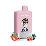 【WASPE 40000】使い捨て電子タバコ 40000回吸引可能 ス デュアルメッシュコイル Type-C充電 スマートLED ベイプ 爆煙 禁煙パイポ 20フレーバー 人気 タバコ味 ニコチンなし タール無し (40000回, ストロベリースイカ＆ブルーベリーラズベリー)