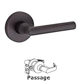 Baldwin PSTUBCSR112 Reserve Passage Tube with Contemporary Square Rose in Aged Bronze Finish [並行輸入品]