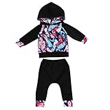 Perfk トップス　　パーカー　ロングパンツ　　幼児　　赤ん坊　ユニセックス　　服　　衣装セット　誕生日/クリスマスパーティー適用　　全4サイズ - ブラック, 18〜24ヶ月